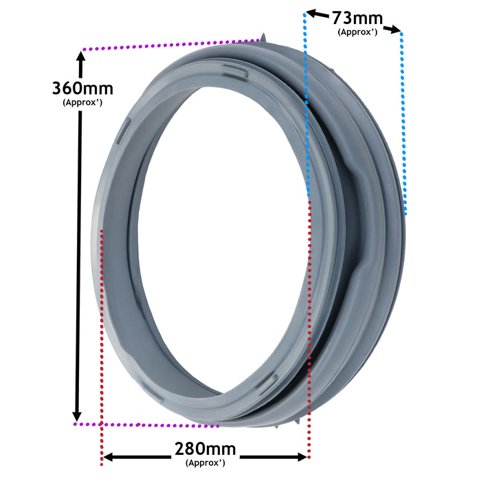 Rubber Door Seal Gasket For Bush WMDF612W Washing Machines 42195043