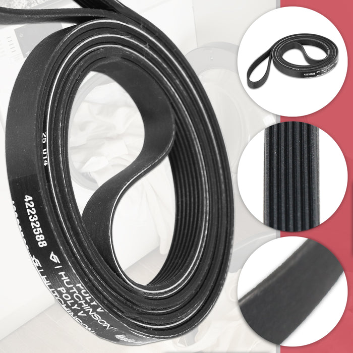 Poly-V Drive Belt for Bush BCGBTD8HP TD7CNBCW Tumble Dryer (7PH2012 SH200, 42232588 / 42164399)