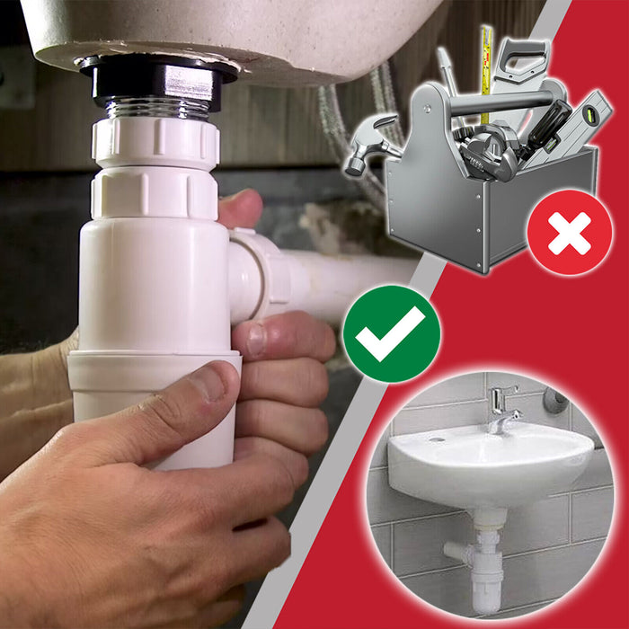 Telescopic Waste Bottle Trap 40mm 1.5" Basin Bidet Urinal Bathroom Kitchen Sink 75mm Seal