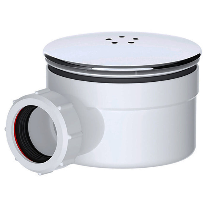 Shower Trap for 90mm Tray Plug Hole 1.5" Luxury Drain Water Waste Dome Base Kit (Chrome Silver)