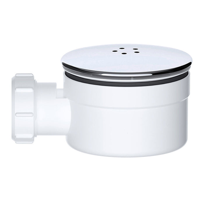 Shower Trap for 90mm Tray Plug Hole 1.5" Luxury Drain Water Waste Dome Base Kit (Chrome Silver)