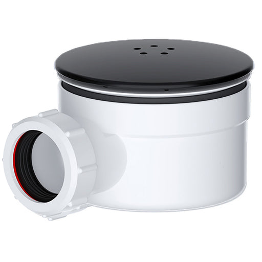 Shower Trap for 90mm Tray Plug Hole 1.5" Luxury Drain Water Waste Dome Base Kit (Matt Black)