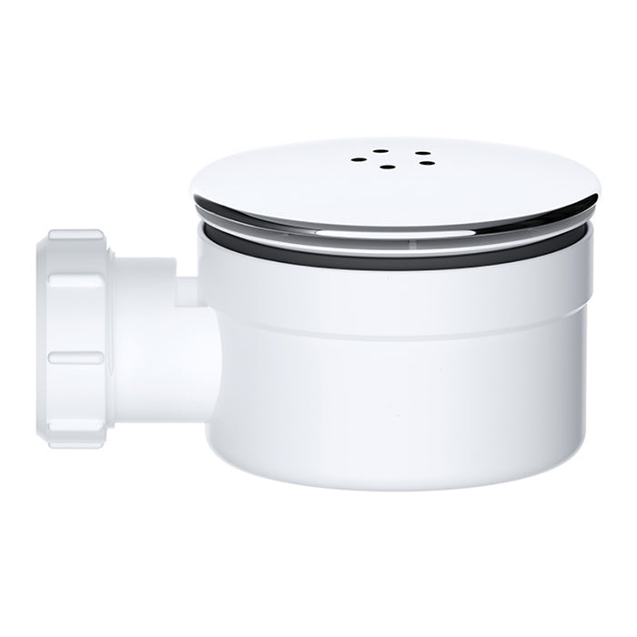 Shower Trap for 90mm Tray Plug Hole 1.5" Drain Waste Dome Base Kit (Chrome Silver)