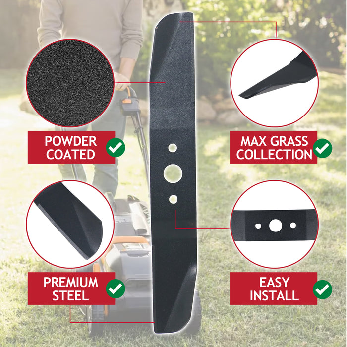 Metal Blade for Worx Lawnmower WG772E WG773E WG776E WG778E WG779E (33cm)
