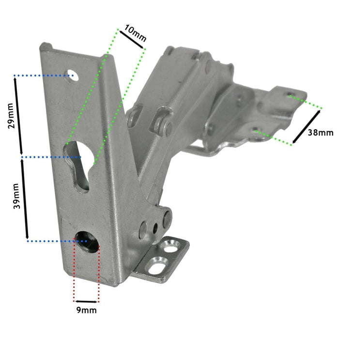 Integrated Door Hinge Pair for Smeg Fridge Freezer 3362 3363 5.0 41,5 (Top Upper / Lower)
