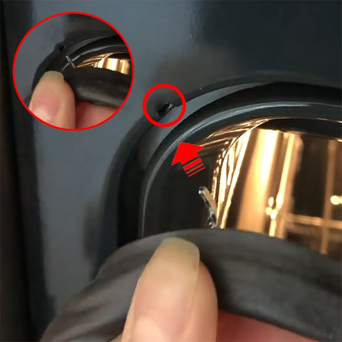 Main Rubber Door Seal with Corner Fixing Clips for Whirlpool Oven Cookers (445mm x 350mm)