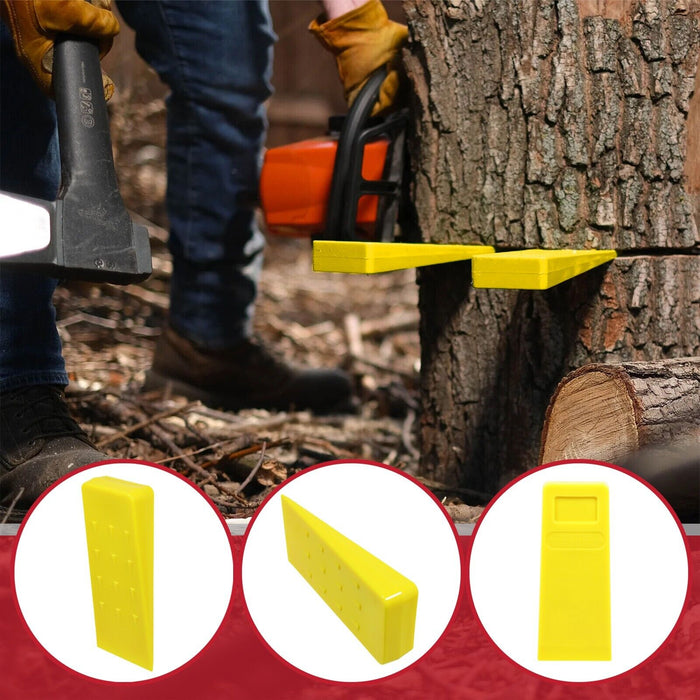 Tree Felling Wedge Heavy Duty Chainsaw Log Wood Cutting Cleaving Block Tools (8", Pack of 2)