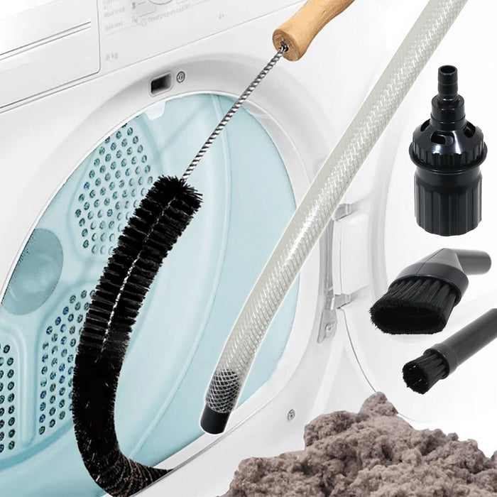 Universal Tumble Dryer Lint Removal Kit Vacuum Hose Cleaning Dusting Brush Set