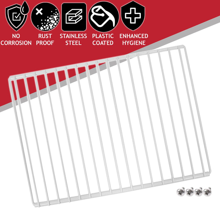 Fridge Shelf for Hisense Refrigerator Freezer Adjustable White Plastic Coated Extendable Arms (Large, 425mm - 670mm x 320mm)