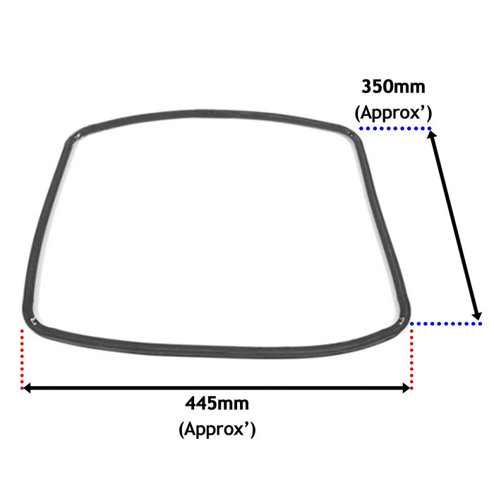 Main Rubber Door Seal with Corner Fixing Clips + Sealing Glue for Cooke & Lewis Oven Cookers (445mm x 350mm)