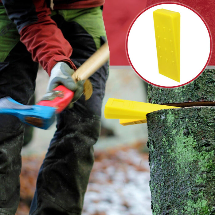 Tree Felling Wedge Heavy Duty Chainsaw Log Wood Cutting Cleaving Block Tools (5.5", Pack of 5)