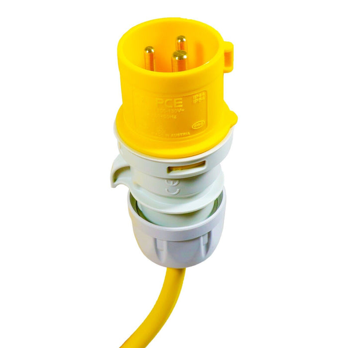 110V Extension Lead 14m 16A 2.5mm Heavy Duty Outdoor Construction Site Generator Cable (Yellow)