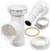 Appliance Trap Adaptor 40mm 1 1/2" Washing Machine Dishwasher Waste Pipe Tee + Clip Kit