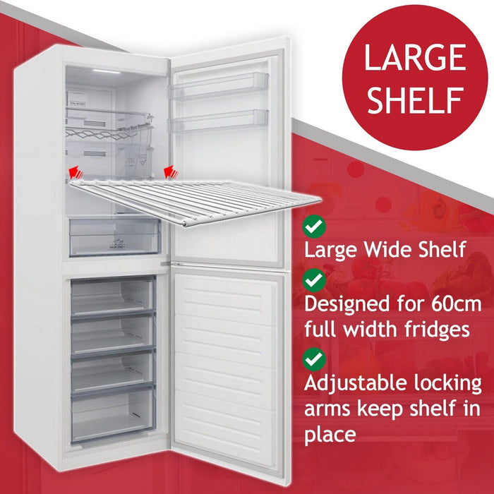 Large Fridge Shelf for HAIER Adjustable White Plastic Coated Shelves (Pack of 2, 425mm - 670mm x 320mm)