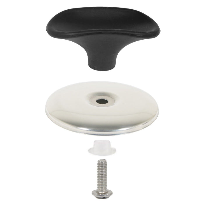 Universal Pan Lid Handle 6cm Saucepan Slow Cooker Steamer Pot Knob (Black / Chrome Silver)