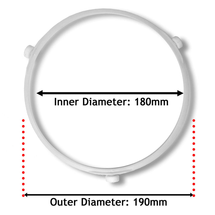 Universal Microwave Oven Glass Plate White Plastic Support Ring