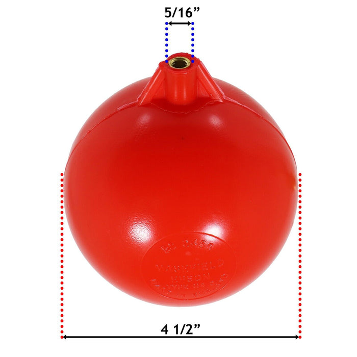 1/2" Part 1 Valve High Pressure Side Entry Toilet Cistern Ballcock 4 1/2" Ball Float Kit