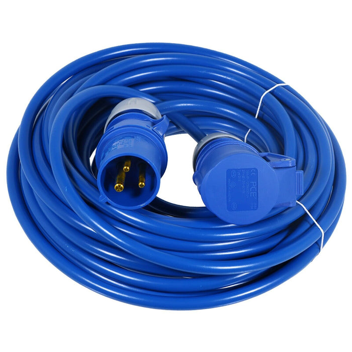 16A Extension Lead 14m 240V 1.5mm Extra Long Power Cable Cord 3-Pin 2P+E (Blue)