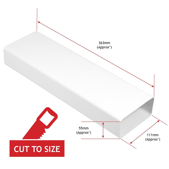 Air Conditioner External Vent Kit 4" 5" 6" 100mm 125mm 150mm Universal Exterior Wall Duct Set (White)
