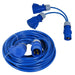 16A Extension Lead 14m 240V 2.5mm Heavy Duty Blue Power Cable + 2 x 16 Amp Splitter