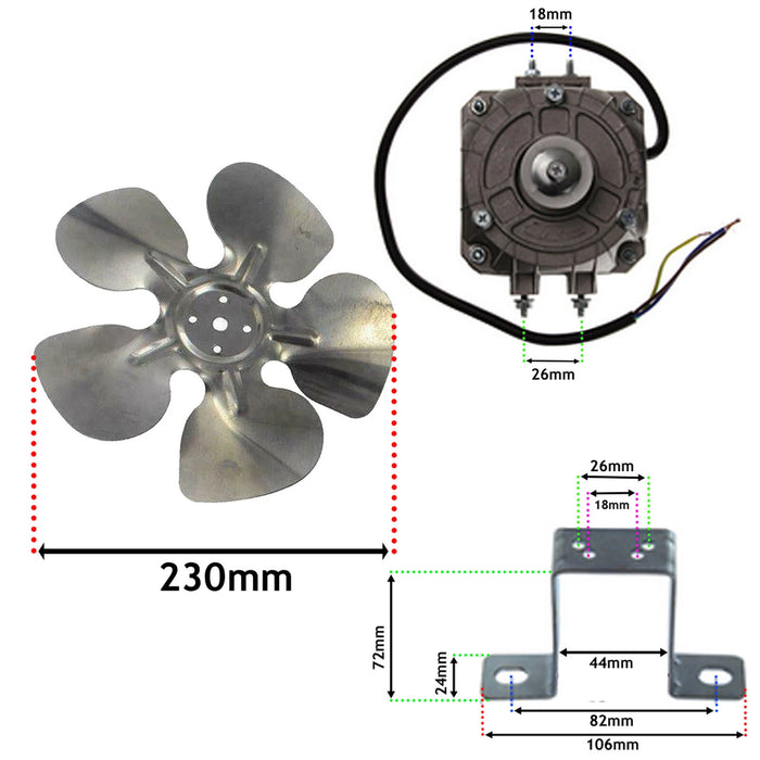 Fan Motor for Beko Fridge Freezer Mounting Bracket 7W Kit Refrigerator