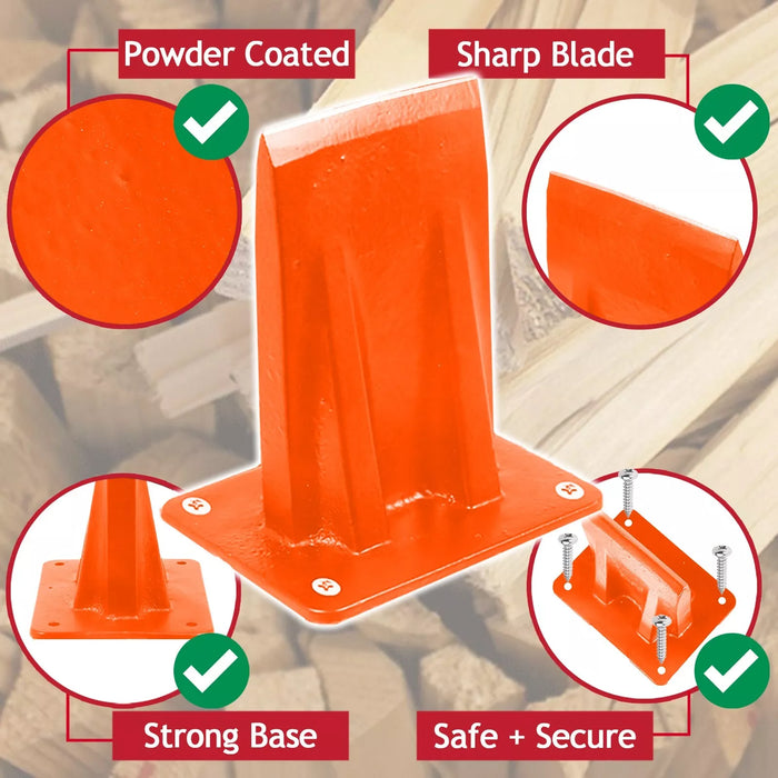 Kindling Splitter Lump Hammer Log Firewood Splitting Heavy Duty Mounted Wood Timber Chisel Wedge Kit