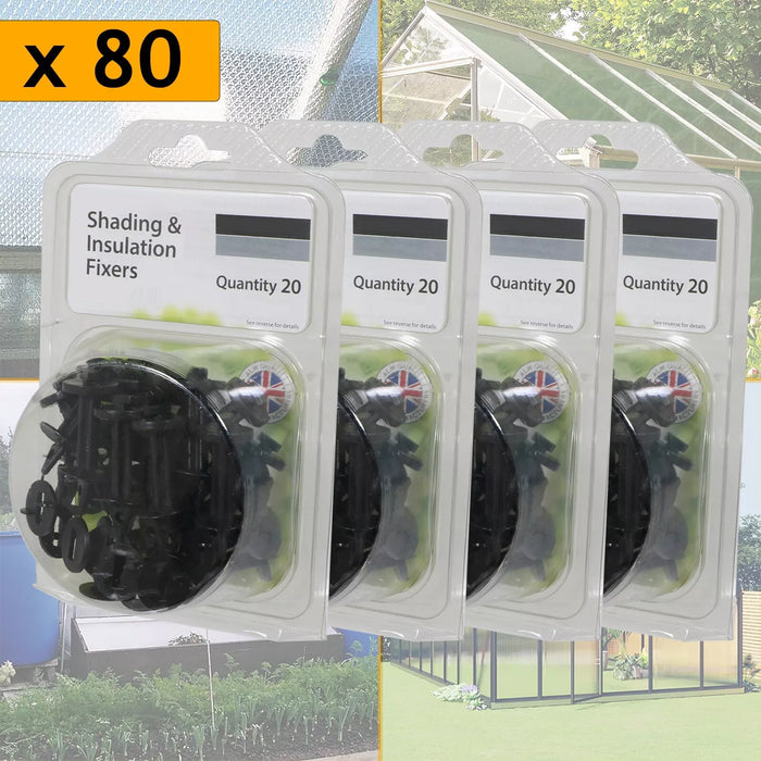 Greenhouse Insulation Shading Fixers Bubble Wrap PVC Plastic Frame Clips (Pack of 80)