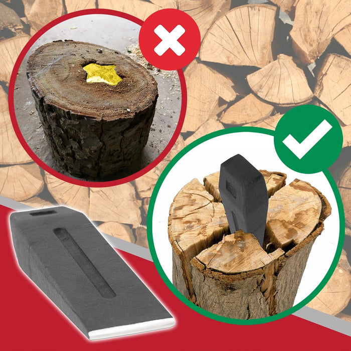Log Splitter 2.5KG 10" Wood Splitting Chisel Wedge + Drill Blade Sharpener Attachment Kit