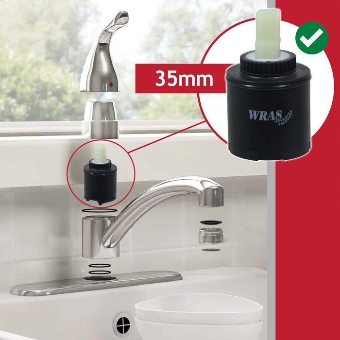 Mixer Tap Cartridge 35mm Single Monobloc Sink Basin Bath Hot Cold Water Valve