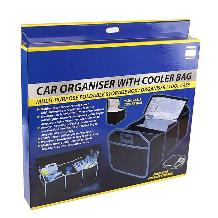 Car Boot Organiser Bag Removable Cooler Liner Collapsible Foldable Trunk Storage (550mm x 360mm x 300mm)