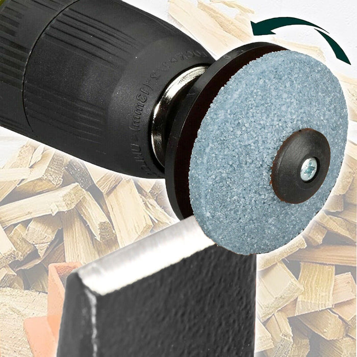 Log Splitter 2.5KG 10" Wood Splitting Chisel Wedge + Drill Blade Sharpener Attachment Kit