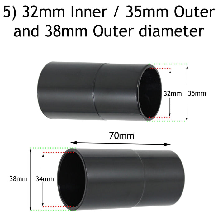 Tool Adaptor for Milwaukee Adapter Dust Port Hose Sander Saw 32 35 38 mm x 6