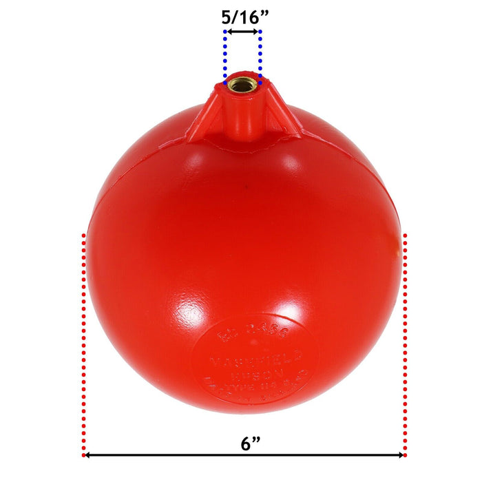 Bottom Entry Valve 1/2" Straight Toilet Cistern Filling Inlet + 6" Ball Float Kit