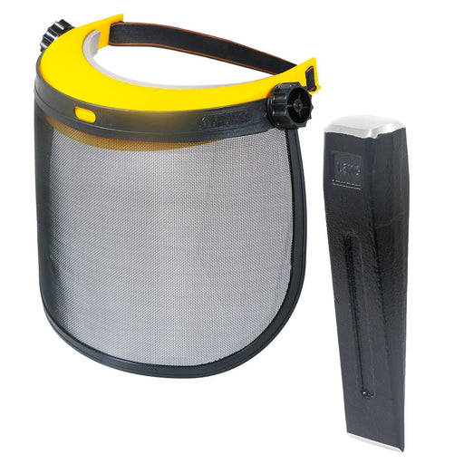Log Splitter Face Shield Kit Wood Timber Splitting Log Chisel Wedge + Protective Mesh Visor Set