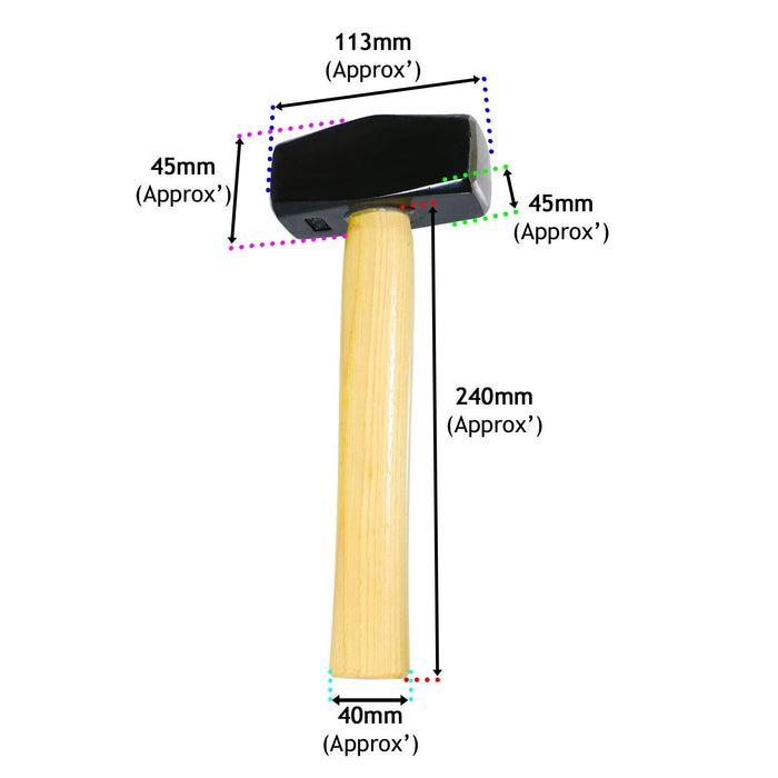 Log Splitter Hammer Kit (4lb / 2kg Lump Club Sledge + Wood Splitting Maul Wedges x 2)