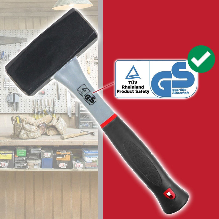 Log Splitter Lump Hammer 2KG Club Mallet + 1.5KG 8" Chisel Wedge Wood Splitting Maul Kit