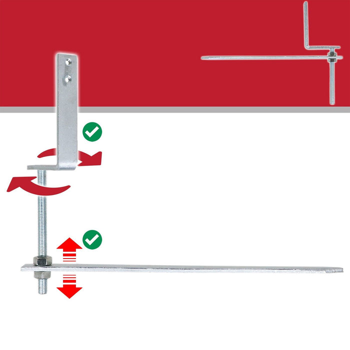 Gutter Rise & Fall Bracket Universal Galvanised Steel Adjustable Fascia Support Kit