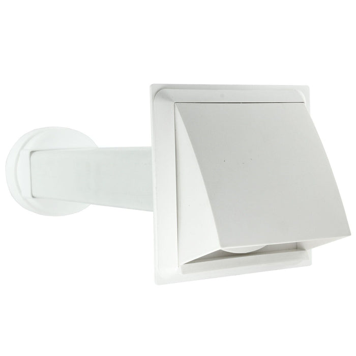 Air Conditioner External Vent Kit 4" 5" 6" 100mm 125mm 150mm Universal Exterior Wall Duct Set (White)
