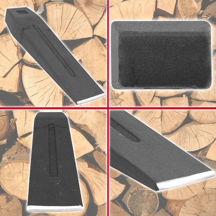 Log Splitter Blade Sharpener Kit 2.5KG 10" Wood Splitting Timber Chisel Wedges + Drill Attachment