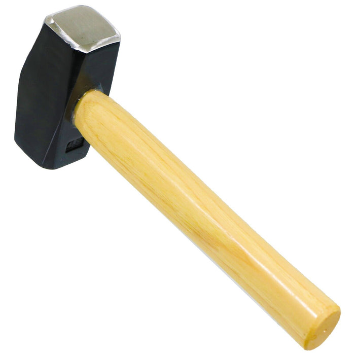 Twisted Log Splitter 2.5KG 9" Steel Wedge + 4lb Lump Club Hammer Mallet Heavy Duty Kit