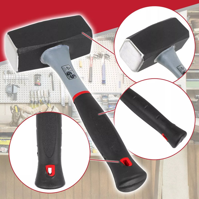 Kindling Splitter Lump Sledge Hammer Blade Sharpener Drill Attachment Kit Log Wood Splitting Chisel Set (Large)