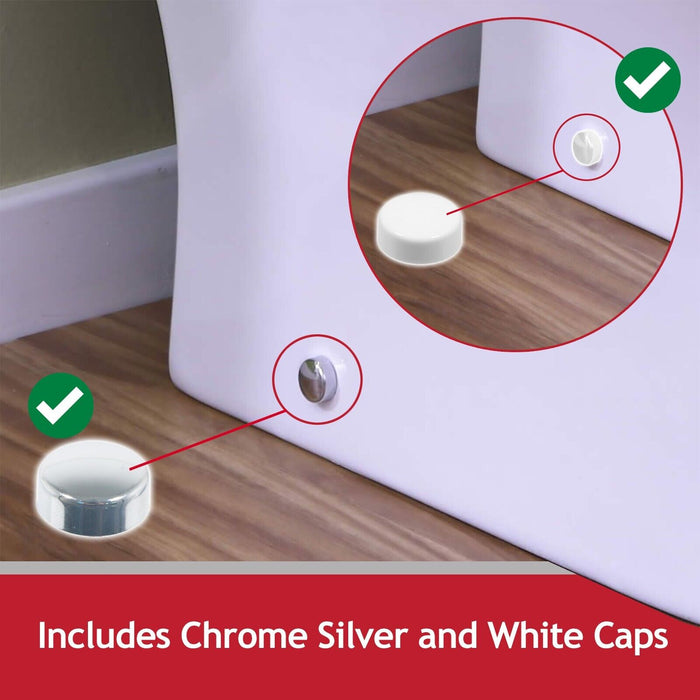 Universal Toilet Fixing Kit (Angled Pan Floor Bracket + Cistern Leak Seal Accessory Set)