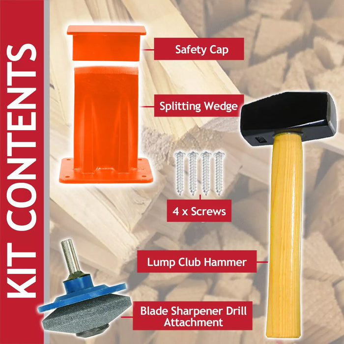 Kindling Splitter Club Hammer Blade Sharpener Chisel Log Wood Splitting Kit