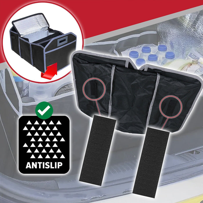 Car Boot Organiser Bag Removable Cooler Liner Collapsible Foldable Trunk Storage (550mm x 360mm x 300mm)
