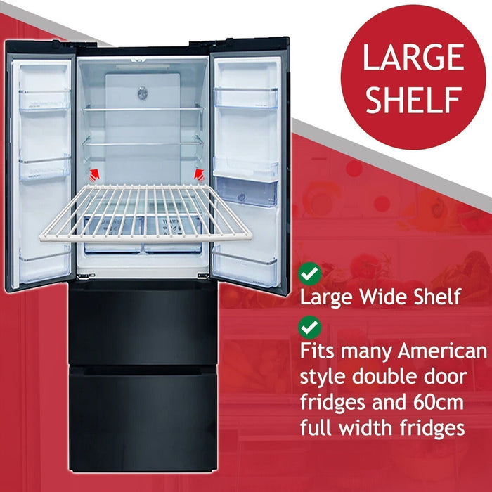 Fridge Shelf for DOMETIC Refrigerator Freezer Adjustable White Plastic Coated Extendable Arms (Large, 425mm - 670mm x 320mm)