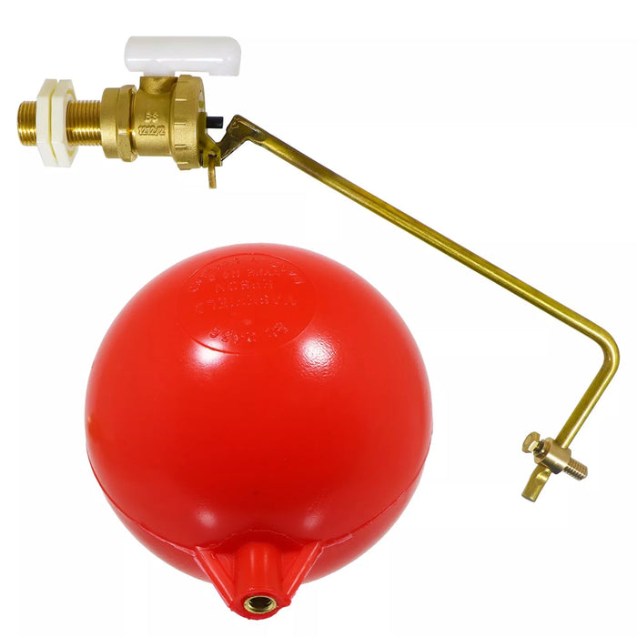 1/2" Part 2 Valve Low Pressure Side Entry Toilet Cistern Ballcock + 6" Ball Float Kit
