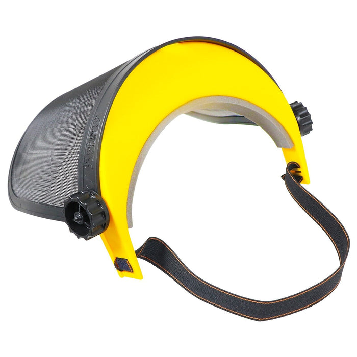 Full Face Protective Shield Strimming Trimming Chainsaw Garden Metal Mesh Visor (One Size, Adjustable Headband)