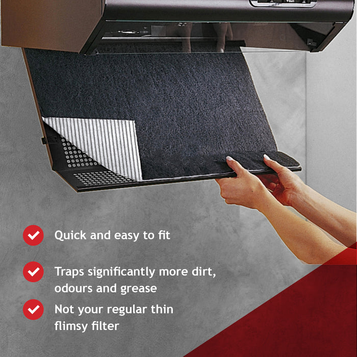 Universal Cooker Hood Grease & Odour Filter Kit for Kitchen Extractor Fan Vent (2 Grease + 1 Odour Filter)