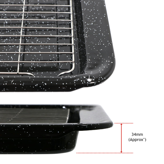 Enamel Grill Pan Tray Rack Grid Handle for Rangemaster Oven Cooker 445 x 276 mm