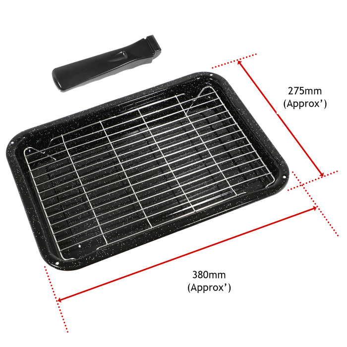 Small Grill Pan + Rack and Detachable Handle for ELECTROLUX Oven Cooker